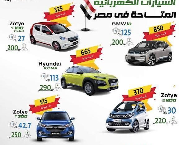 أسعار السيارات الكهربائية في مصر 2026
